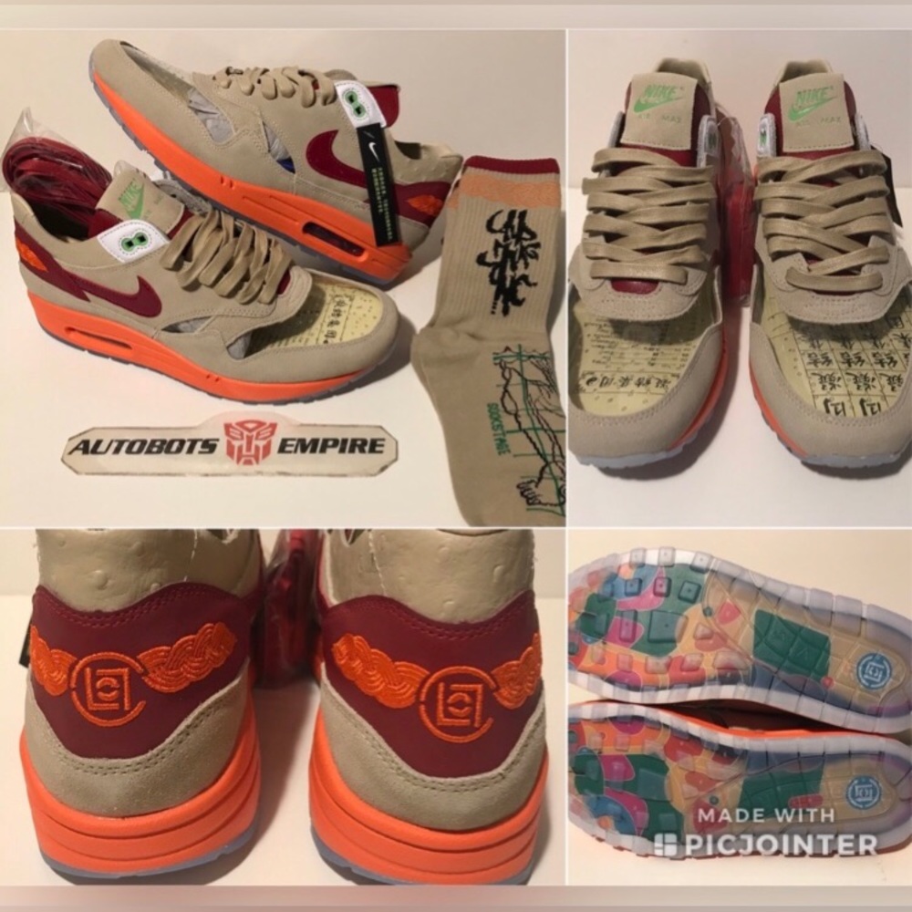 NEW NIKE AIR MAX 1 ONE CLOT KISS OF DEATH 10.5 +CUSTOM SOCKS Sb Patta Kb Supreme